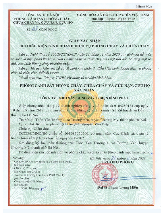 CHỨNG CHỈ NĂNG LỰC HOẠT ĐỘNG XÂY DỰNG